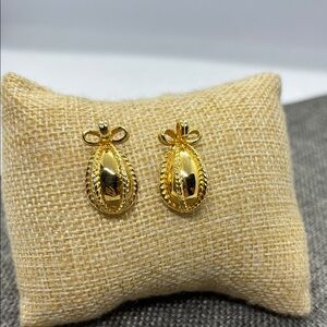 Joan Rivers Gold Egg Stud Earrings